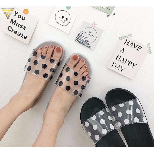 Dép lê nữ họa tiết chấm bi TARANTO TRT-DLNU-07