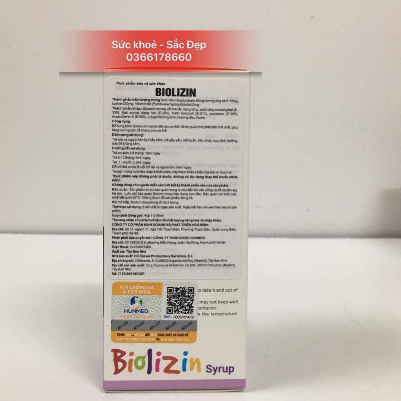 Kẽm Biolizin bổ sung Kẽm, Lysin, Vitamin B6 hỗ trợ bé ăn ngon, tăng đề kháng, cải thiện hệ tiêu hóa