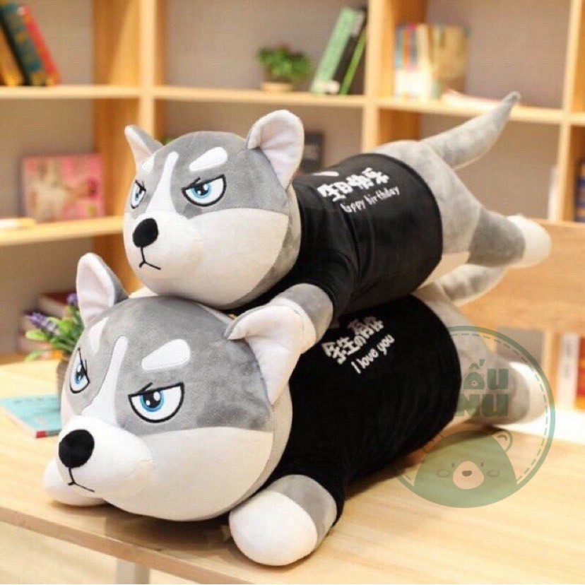 Thú nhồi bông gấu bông Chó Husky Siêu To Khổng Lồ - gối ôm chó ngáo - hình thât