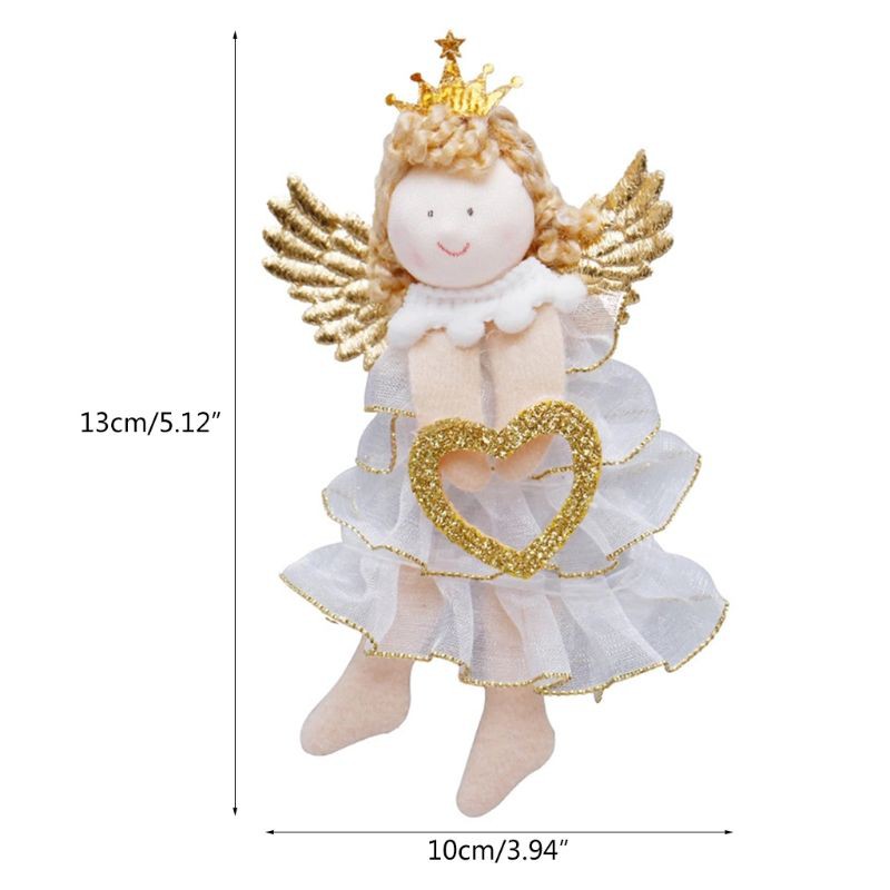 cc Cute Heart Star Christmas Angel Doll Hanging Xmas Tree Ornament Home Decoration