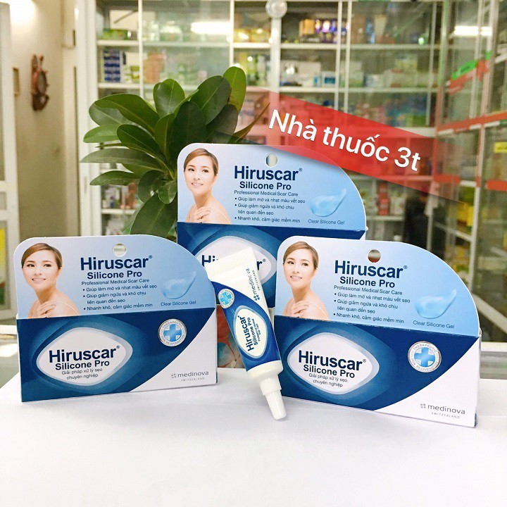 Hiruscar Silicone Pro Gel giảm sẹo lồi, sẹo phì đại, sẹo lõm, sẹo thâm, sẹo phẫu thuật.