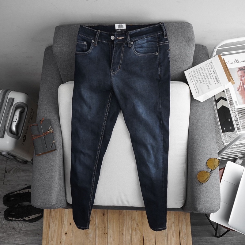 Quần jean Nam Cao cấp Xanh nhạt jean co giãn ống đứng | BigBuy360 - bigbuy360.vn