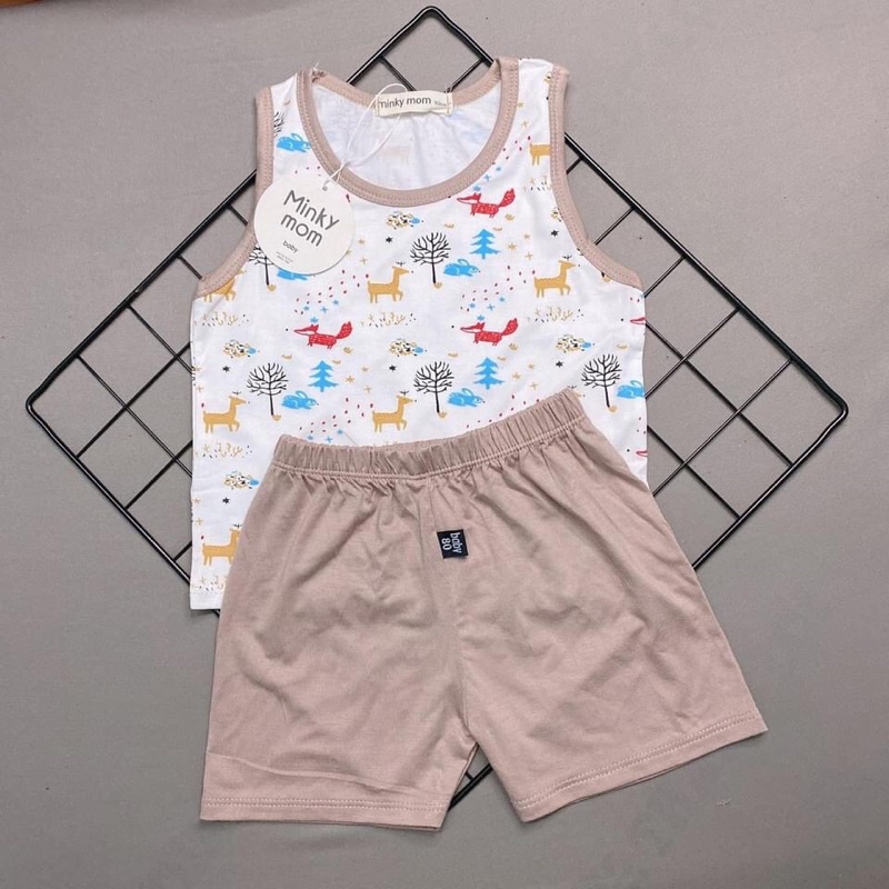Bộ Ba lỗ phối viền -hoạ tiết dễ thương ngộ nghĩnh cho bé trai và bé gái