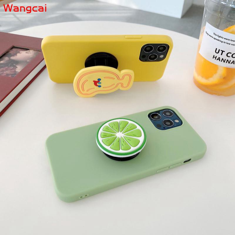 Samsung Galaxy J2 Pro J8 J6 J6+ Plus 2018 Phone Case Fruit Avocado Lemon Durian Peach Orange Strawberry Watermelon Mangosteen Holder Stand Summer Fresh Candy Simple Cartoon Cute Soft TPU Casing Case Cover