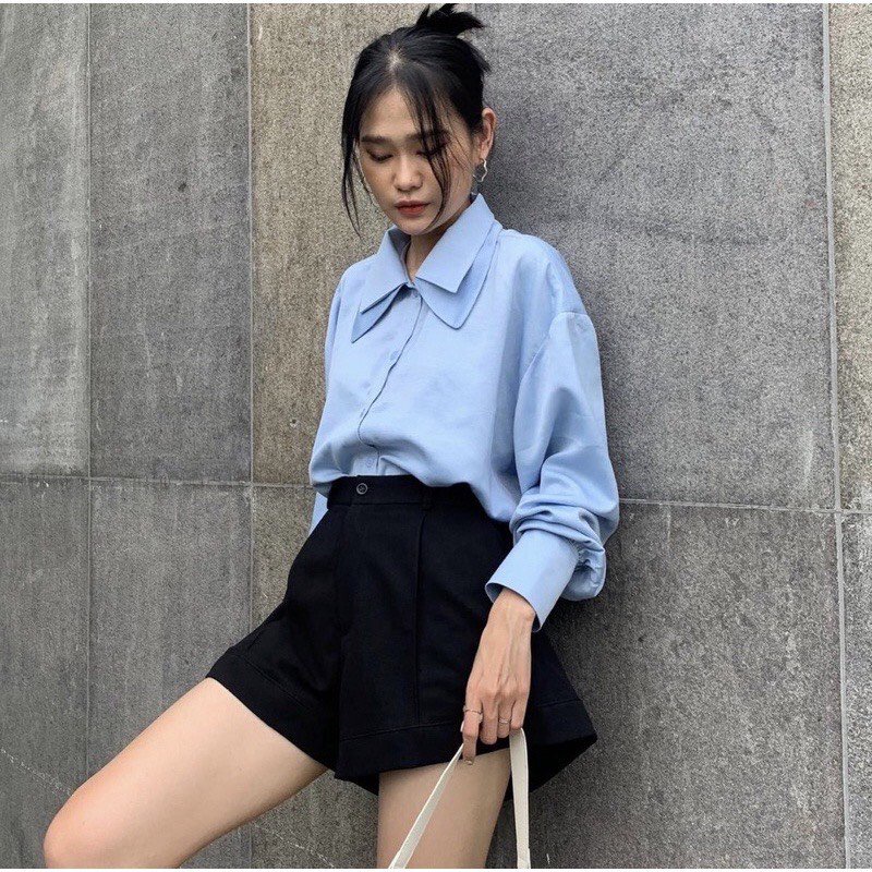 Quần Short Ống Vểnh PEONYB Nữ [FREESHIP]  Sooc kaki cạp cao form rộng thiết kế bánh bèo tiểu thư kiểu hàn quốc đẹp