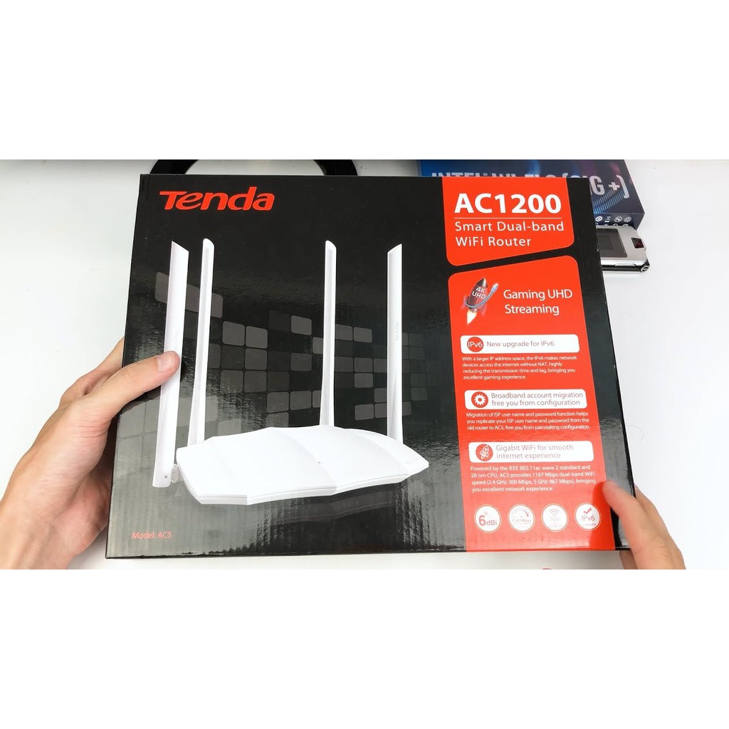 Bộ Phát Wifi Chuẩn AC1200 Tenda AC5 Màu Trắng