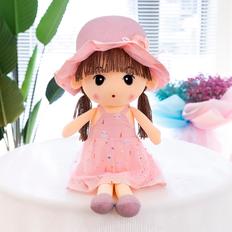 Búp Bê Mũ Rơm Cao Cấp - Gấu Bông Kích Thước 45cm Và 60cm