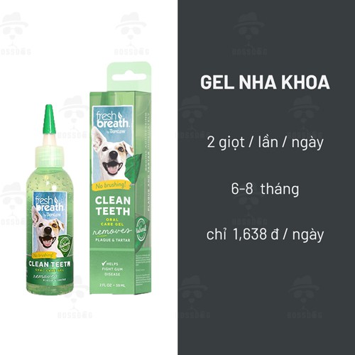 Gel bạc hà thơm miệng cho chó - Tropiclean | BossDog