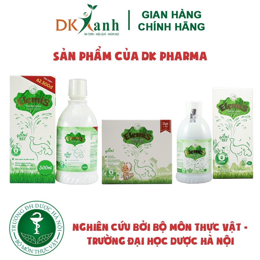 Nước tắm thảo dược cho bé Elemis - DK Pharma, hộp 25 gói 10ml / gói