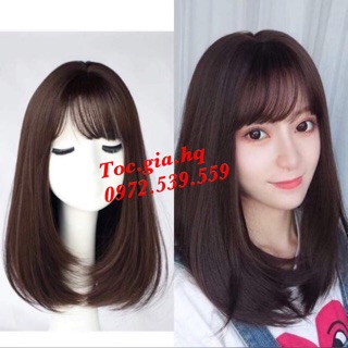 Tóc giả nguyên đầu 40cm tặng Lược(30k)+ lưới(10k)