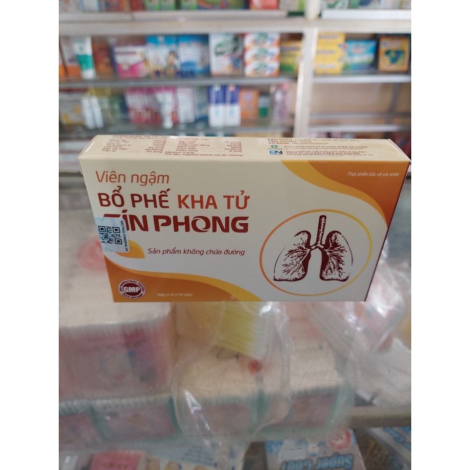 Viên Ngậm Không Đường Bổ Phế Kha Tử TÍN PHONG Giúp Giảm Ho, Long Đờm An Toàn Cho Mọi Lứa Tuổi Hộp 20 Viên