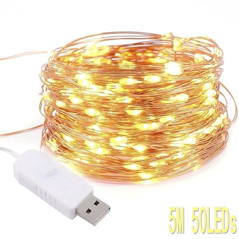 5m / 10m dây đèn LED USB trang trí giáng sinh chống nước