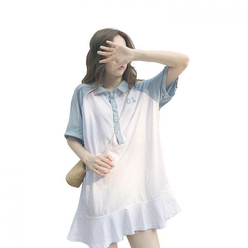 Đầm Cổ Polo Dáng Rộng Ngắn Phong Cách Preppy Thời Trang Mùa Hè 2022 Mới Mẻ Dành Cho Bạn Nữ 145