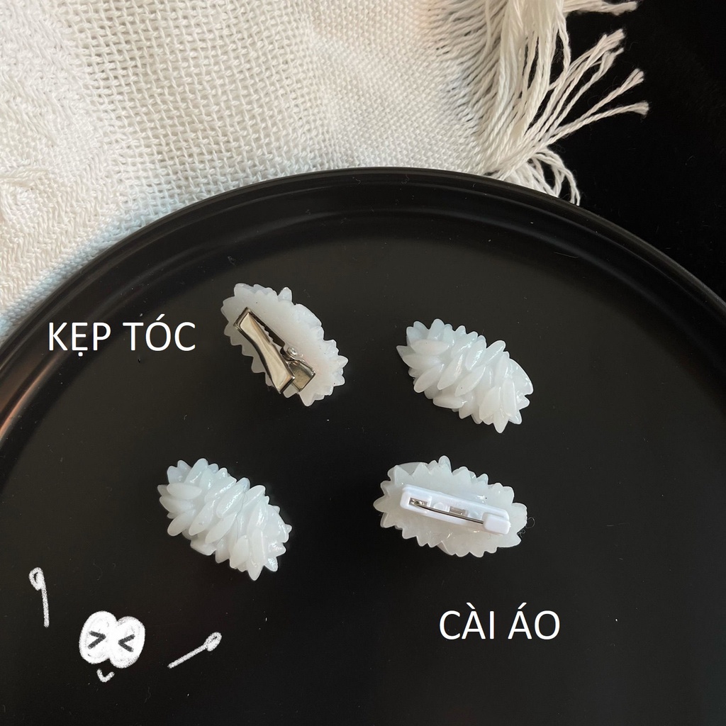 Kẹp tóc mái và ghim áo hình cơm nắm nhỏ nhắn phong cách hàn quốc đáng yêu K146