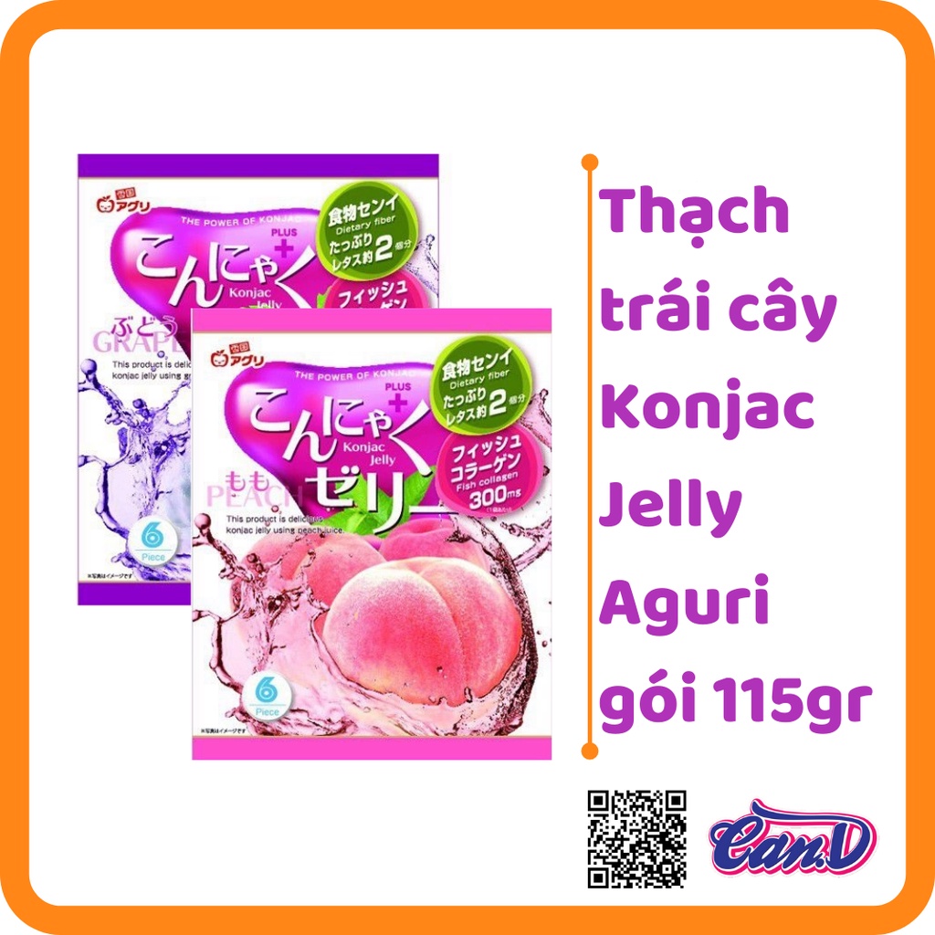 Thạch trái cây Konjac Jelly Aguri gói 115gr