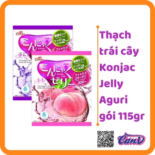 (2 vị) Thạch trái cây Konjac Jelly Aguri gói 115gr
