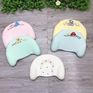 Gối cao su non 3D  cho bé chống bẹp đầu thêu họa tiết
