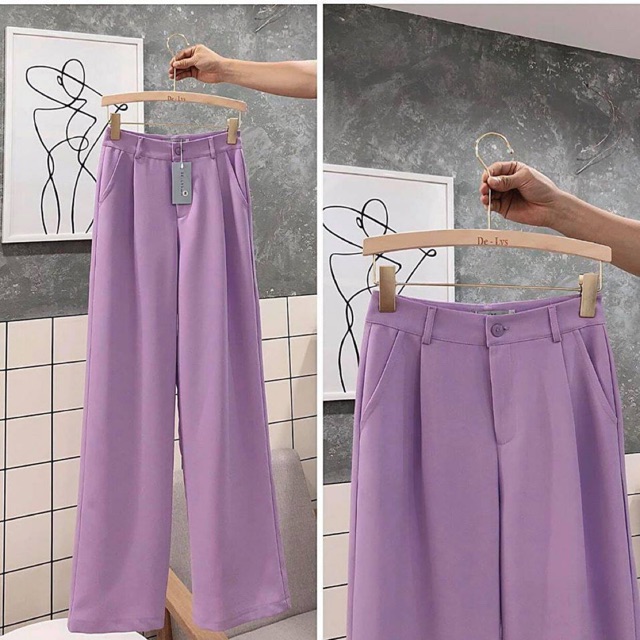 Delys - Quần vải ống xuông rộng (Hồng 1 ly) | BigBuy360 - bigbuy360.vn