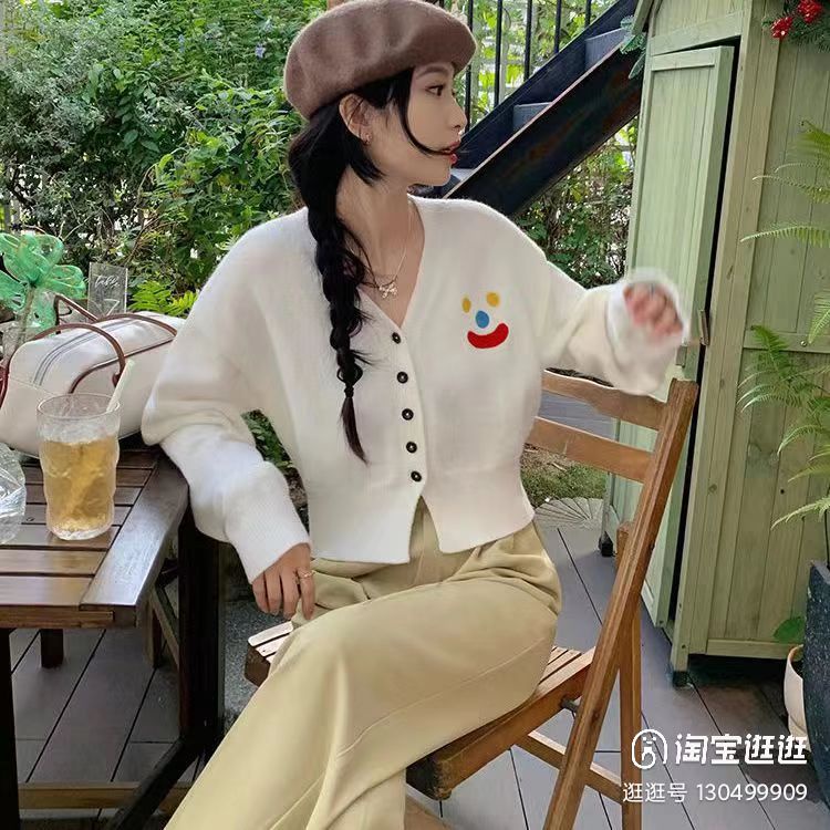 Áo dệt kim ZHELIHANGFEI dài tay cổ chữ V thời trang dành cho nữ