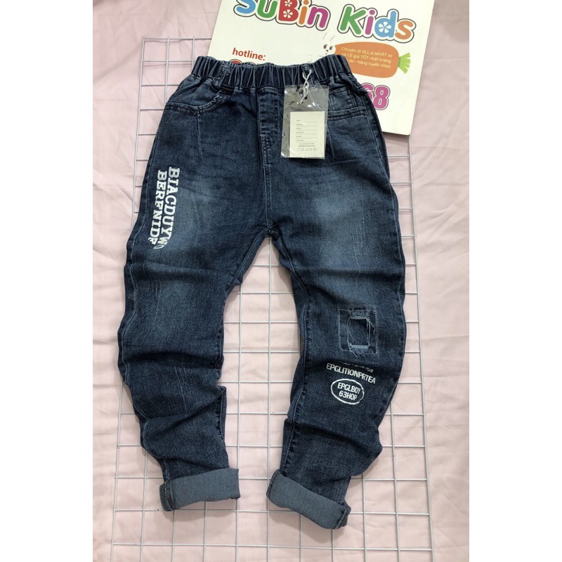 Quần jeans dài cho bé SB sz 30-45kg quần bò tre em nam 8 9 10 11 12 tuoi (hàng có sẵn) 8009 8010 SUBIN KIDS