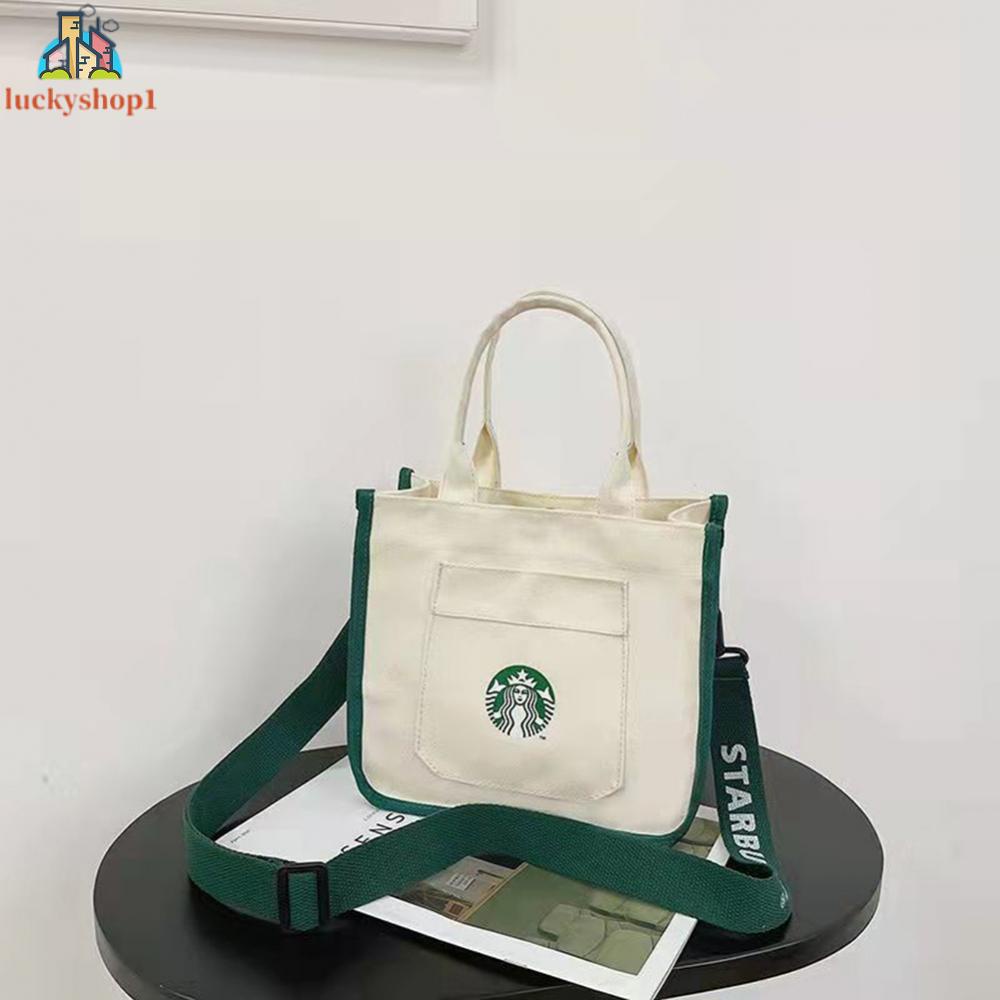 Túi Vải Canvas Starbucks Đựng Hộp Cơm Trưa Tiện Dụng