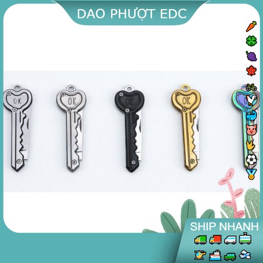Dao Nhỏ Hình Chìa Khoá - Treo Chùm Móc Khóa - Rọc Thùng -Cắt Băng Keo