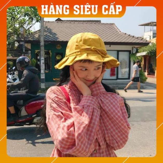 Nón tai bèo đính nơ dễ thương đáng yêu xinh xắn cho nữ