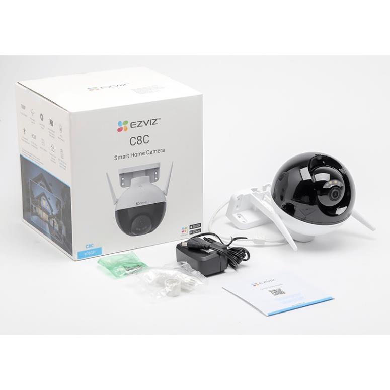 Camera wifi ngoài trời, xoay 360 độ, còi đèn báo động, Ezviz H8C C8PF 2MP C8W 4MP 2K,màu ban đêm, Đàm thoại - chính hãng