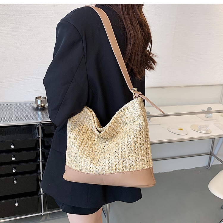 Túi Xách Bằng Rơm Kích Thước Lớn Thời Trang Dễ Phối Đồ Cho Nữ