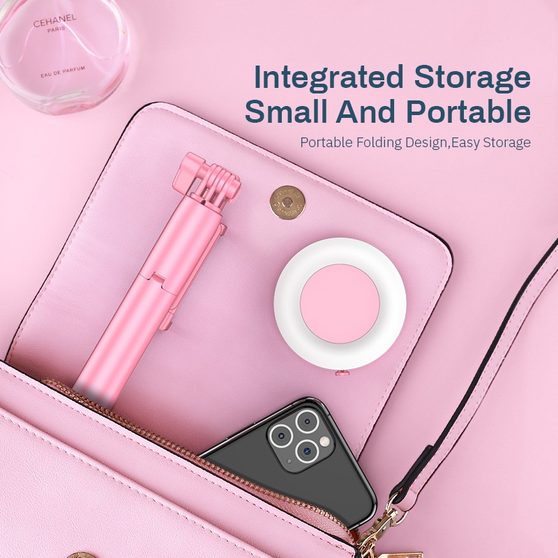 Gậy Chụp Hình Tự Sướng Không Dây Có Đèn Led Làm Giá Đỡ Ba Chân Cho Iphone Xiaomi Huawei Android