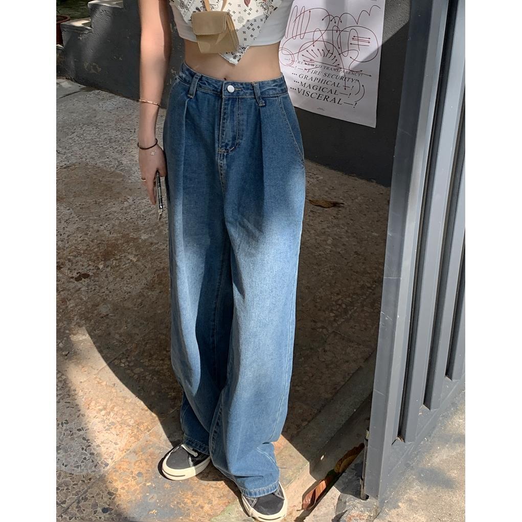 Quần jeans dài ống rộng thời trang nữ trẻ trung