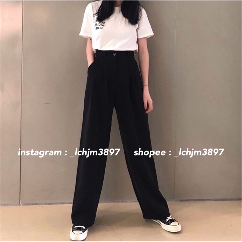 Quần Culottes Ống Suông Basic Hack Chân (ảnh thật) | BigBuy360 - bigbuy360.vn