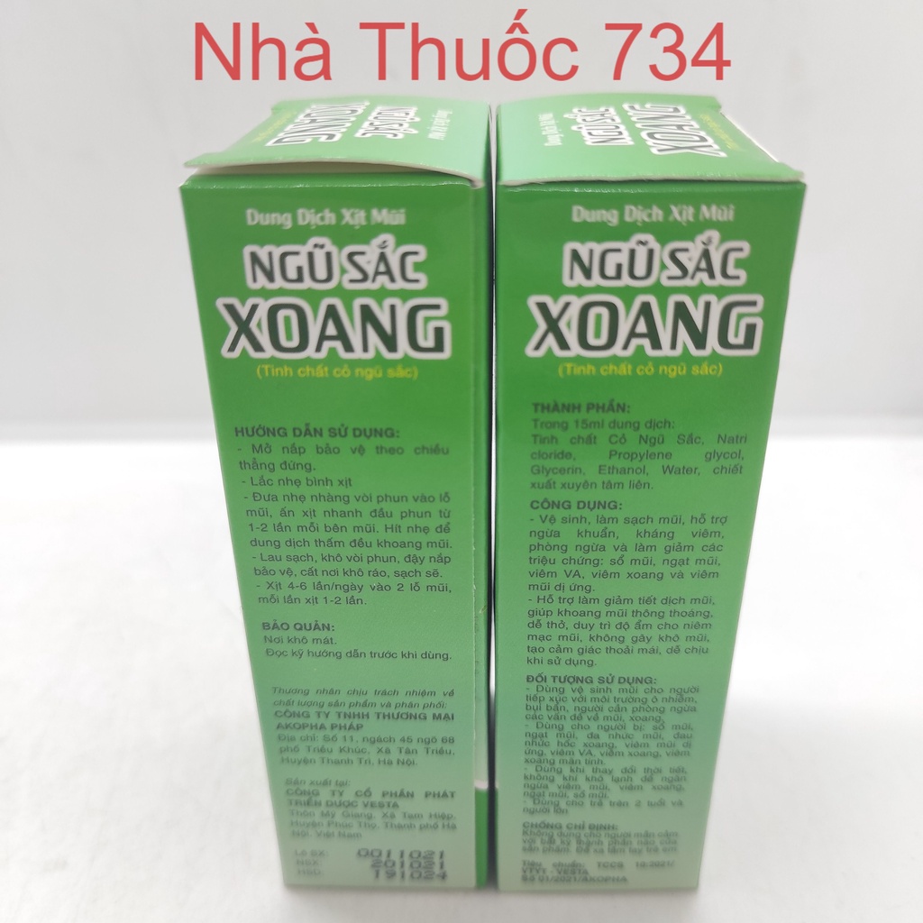 [Chính hãng] Xịt Mũi Ngũ Sắc Xoang - Lọ 15ml