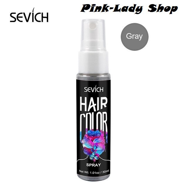 Chai Gôm Xịt Tóc Mầu Xám Khói Đổi Mầu Tóc Tạm Thời Sevich 30ml/hộp Giữ Nếp, Đổi Mầu Tóc.