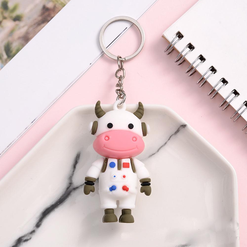 Móc Chìa Khóa Xe Hơi Bằng PVC Họa Tiết Hoạt Hình Động Vật Ox Độc Đáo