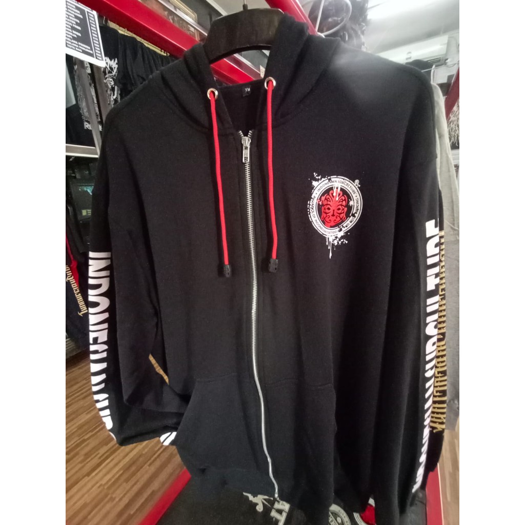 Áo Hoodie Phối Khóa Kéo Indonesian