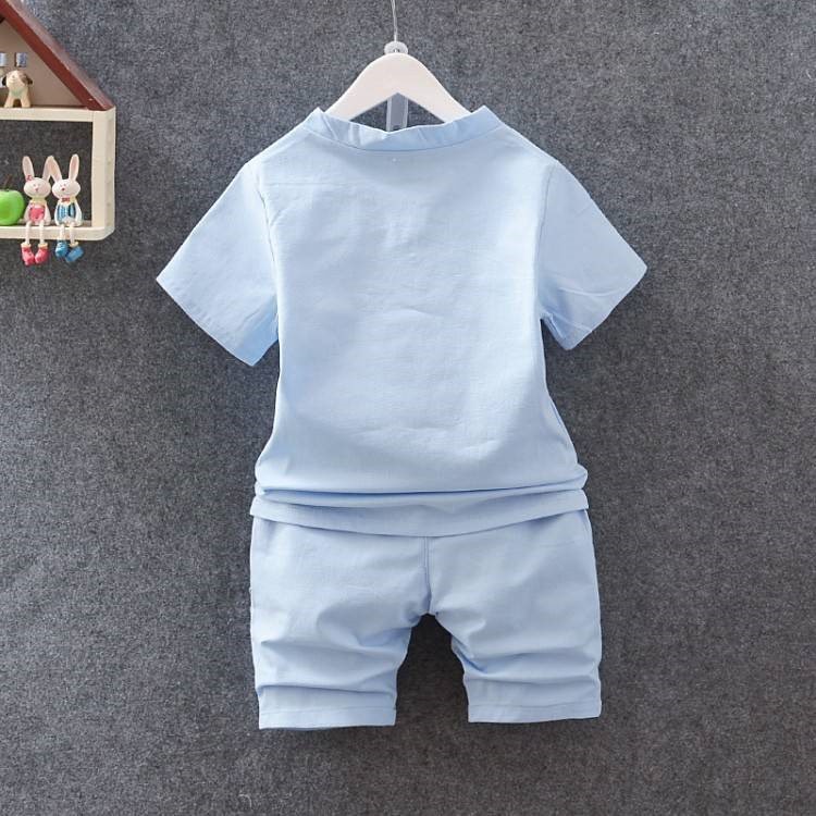 Đồ Bộ Bé Trai, Bộ Cộc Tay Cho Bé In Lá Sen Chất Đũi Cao Cấp Từ 7-28kg - MOOBABY SHOP