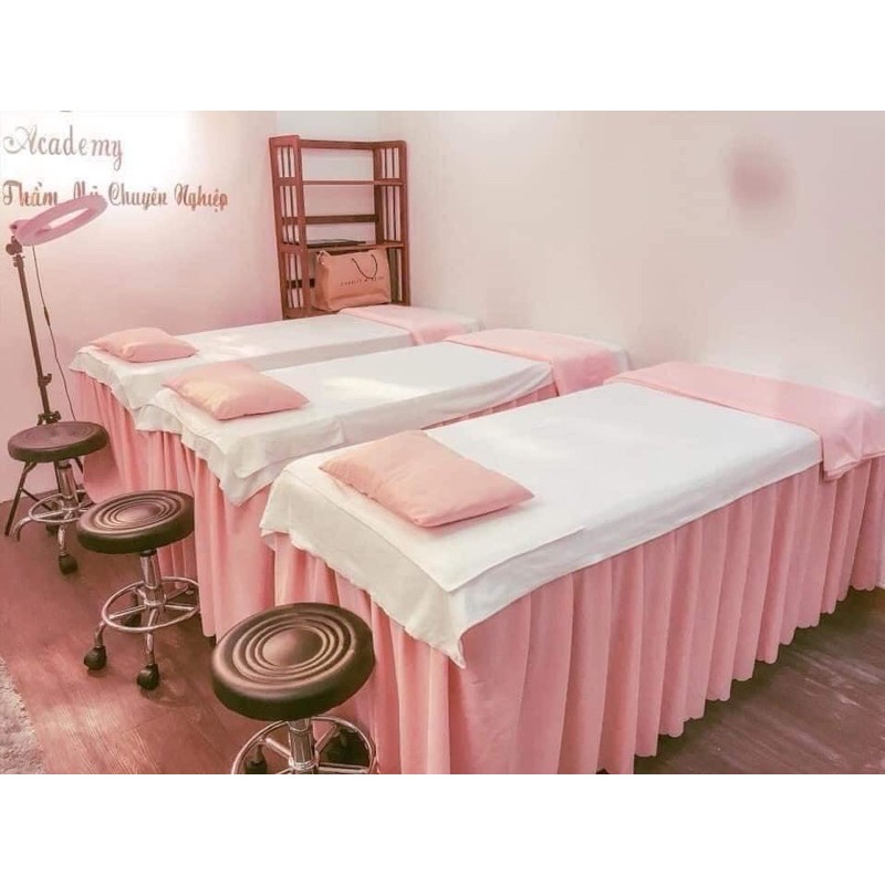 Ga giường Spa, giường gội, nối mi, vải thun ĐẸP nhiều màu, dày dặn, gửi kích thước khi đặt