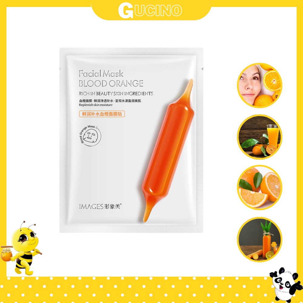 Mặt nạ giấy dưỡng trắng da Images chiết xuất cam đỏ cấp ẩm thải độc an toàn cho da