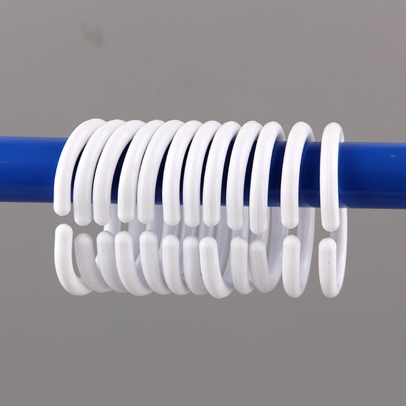 Bộ 12 móc treo rèm chất liệu nhựa dễ dàng tháo lắp sử dụng