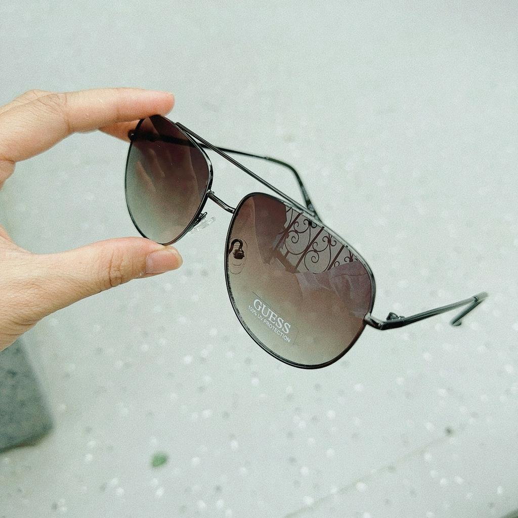 Kính Mát Guess gọng silver GF0226/S mắt xám khói  gọng silver, mắt xám khói