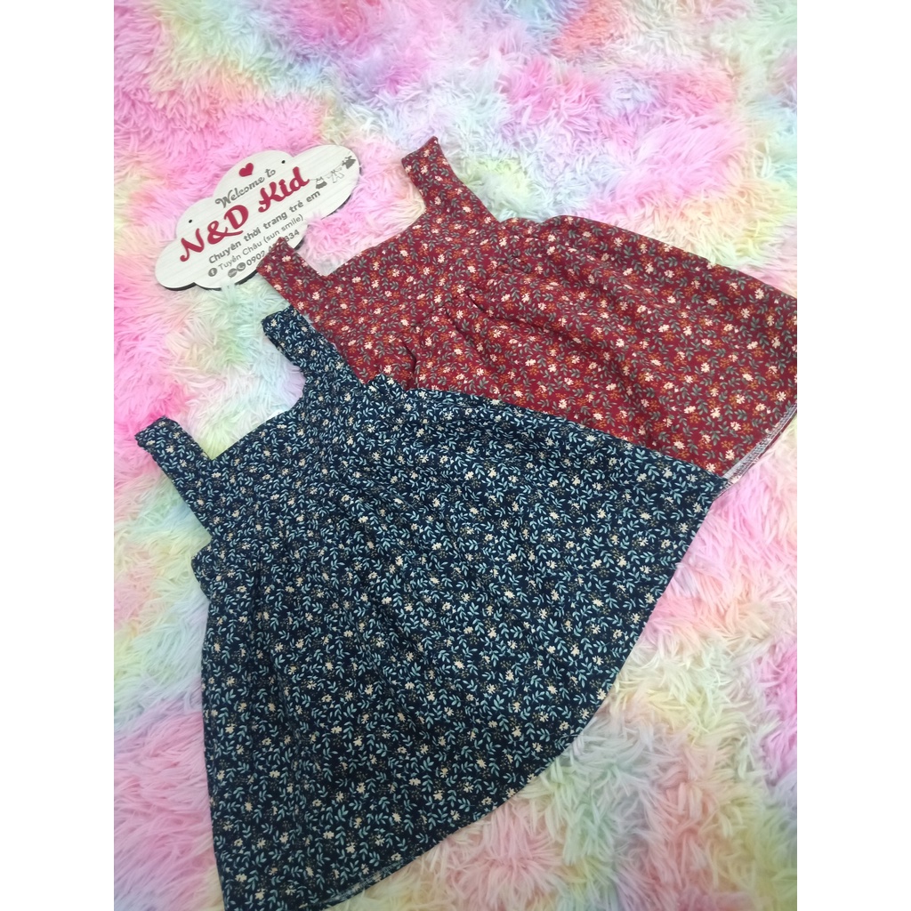 Set Váy Yếm Cho Bé - Set Yếm Váy Áo Cotton Tay Bồng - Yếm Thu Đông Siêu Đẹp, Ấm Cho Bé 8-18kg - N&D Kids