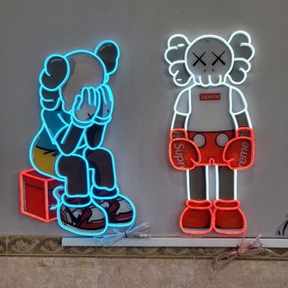 Tranh đèn led neon hình gấu Kaws - đèn led neon trang trí - Phukienled