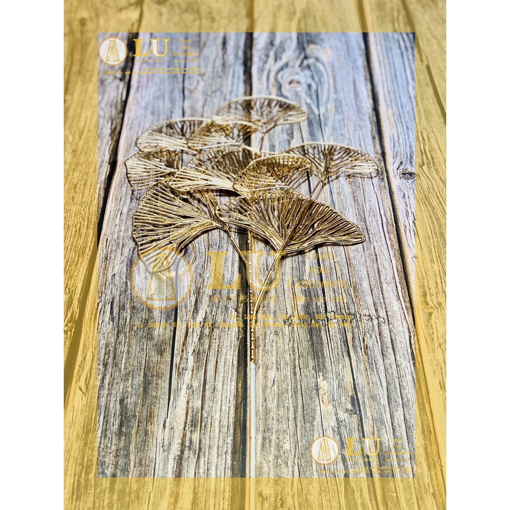 Cành lá rẻ quạt, tai chuột phủ vàng mix đào đông | trang trí oán, giỏ hoa quà | LU