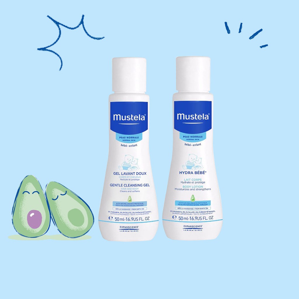 Kem Dưỡng Da & Sữa Tắm Gội Cho Em Bé Da Thường Mustela 50ml ( 100% NHẬP KHẨU PHÁP)