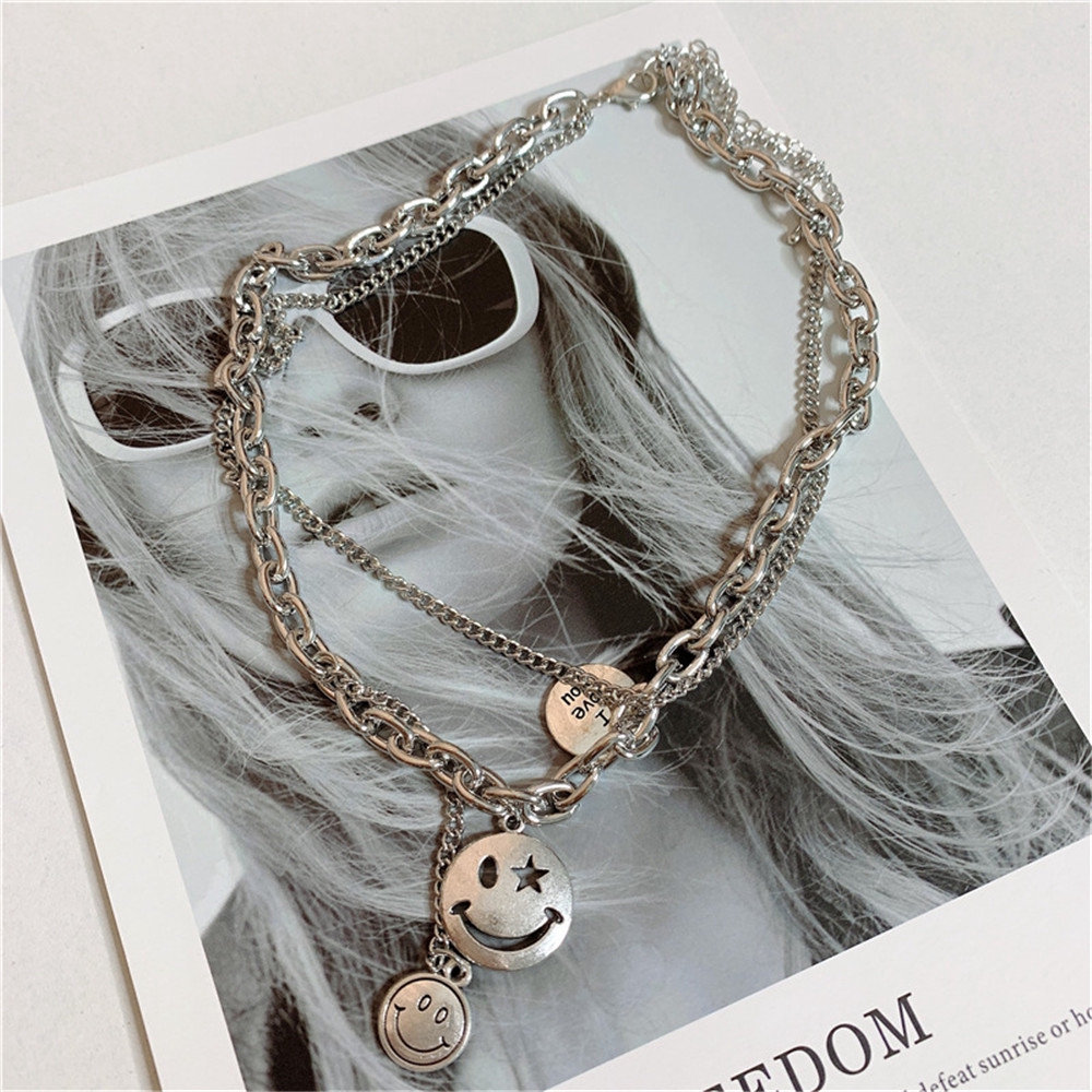 Vòng cổ hợp kim mặt hình mặt cười dễ thương