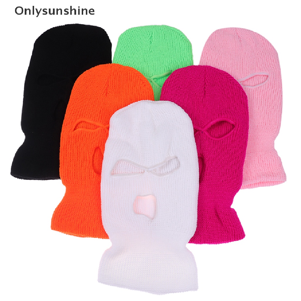 Mặt Nạ Che Mặt 3 Lỗ Bằng Vải Dệt Kim Dùng Hóa Trang Halloween