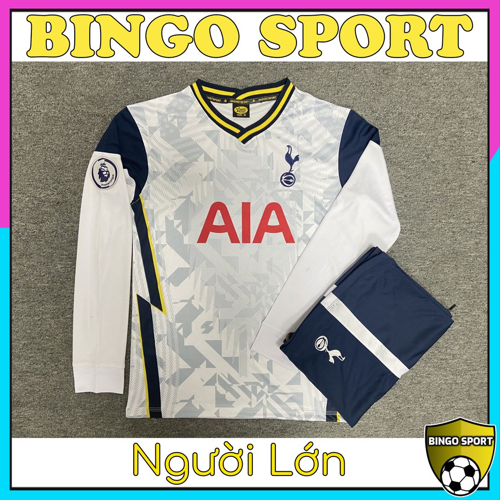 Quần Áo Bóng Đá Dài Tay TOTTENHAM Đẹp Giá Rẻ Màu Trắng 2020/2021 Mẫu Mới Cao Cấp Sân Nhà Nam Nữ BINGO SPORT TTH01TD