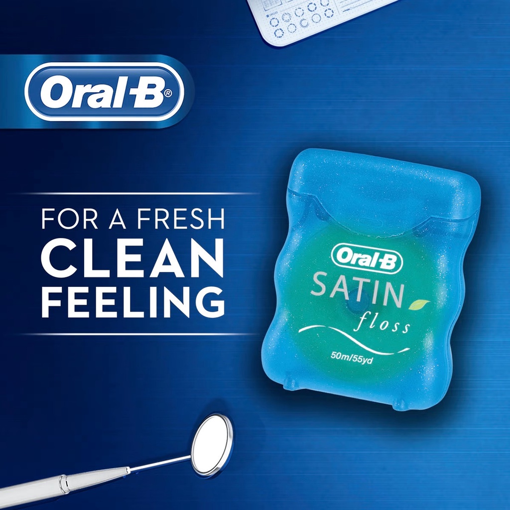 CHỈ NHA KHOA ORAL-B COMPLETE SATIN FLOSS VỊ BẠC HÀ  - Hàng Nhập USA Chính Hãng