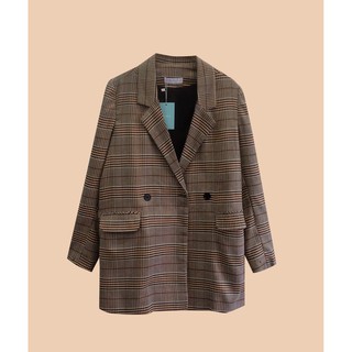 BLEUBIRD Áo khoác Plaid Blazer
